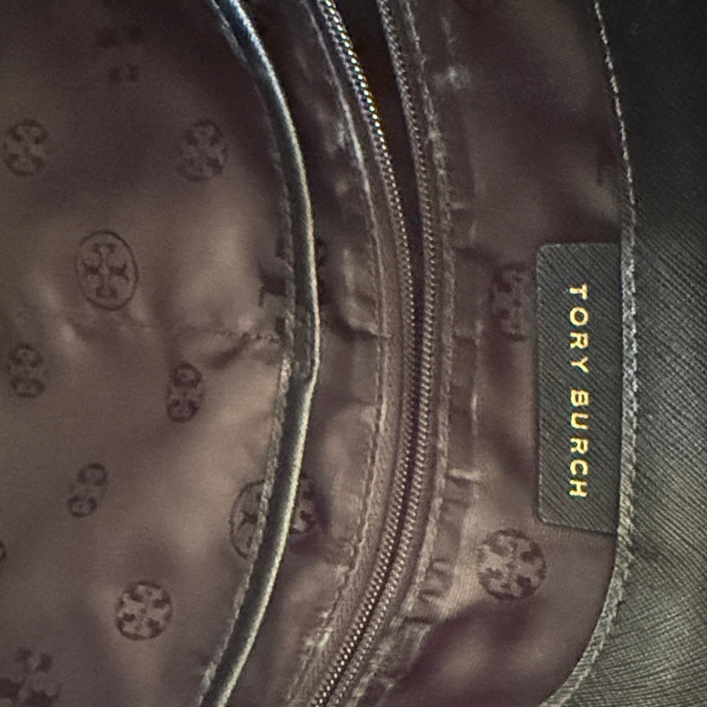 Tory Burch Black Leather Double-Handle Tote with Gold Hardware - Picture 13 of 13
